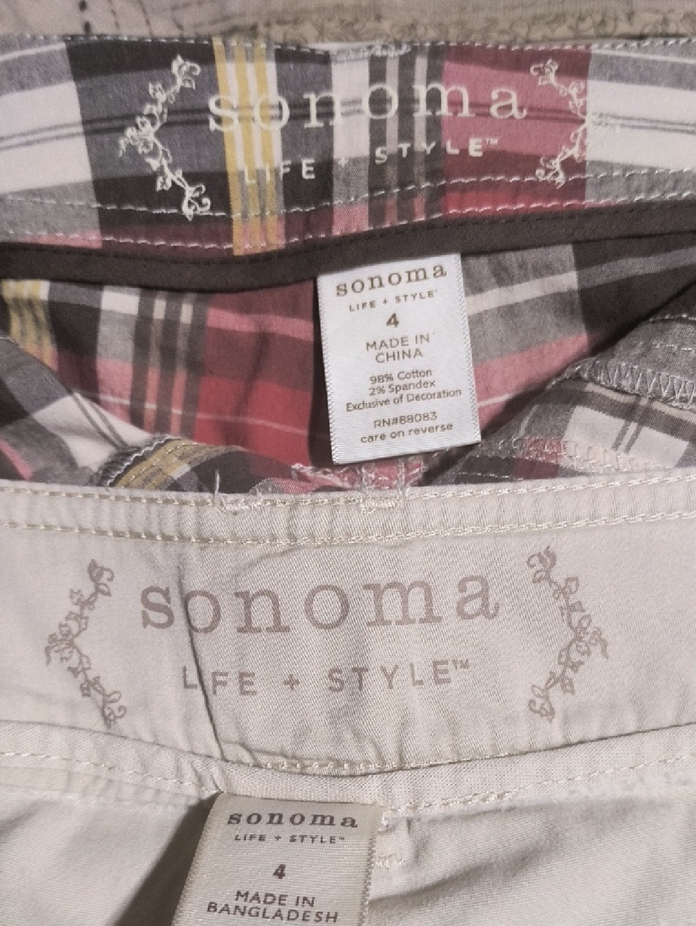 Sonoma Life+Style Short Shorts (3) Pair Size (4)